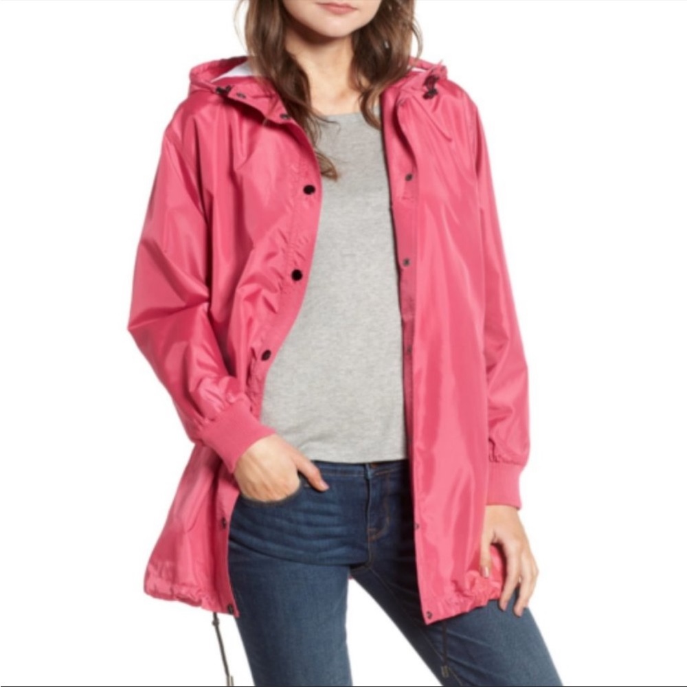 BP Hot Pink Oversized Windbreaker/Rain Jacket, hood from Nordstrom, Size Small